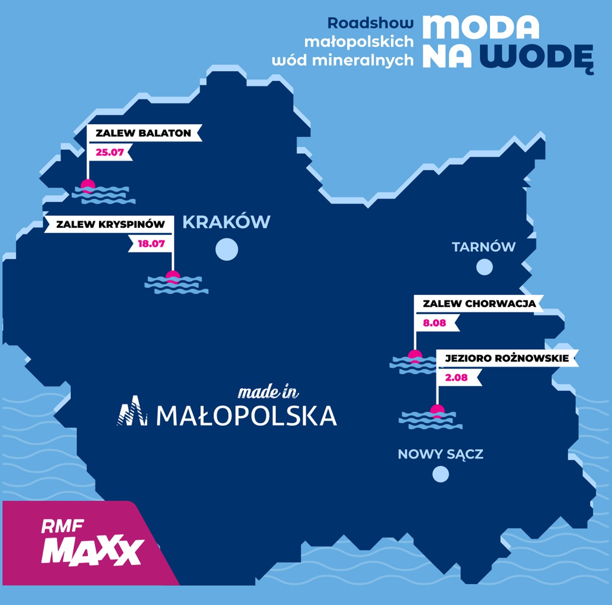 Harmonogram Roadshow małopolskich wód mineralnych Moda na wodę